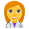 Woman Health Worker emoji on Emojione